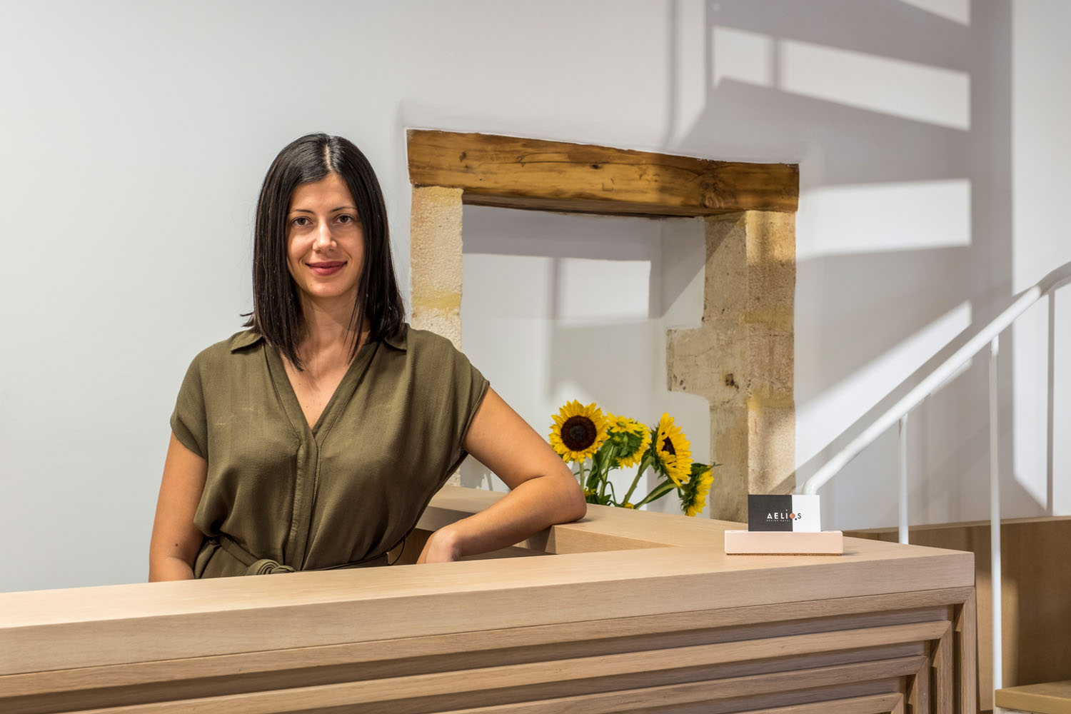 A woman working at hotel's reception